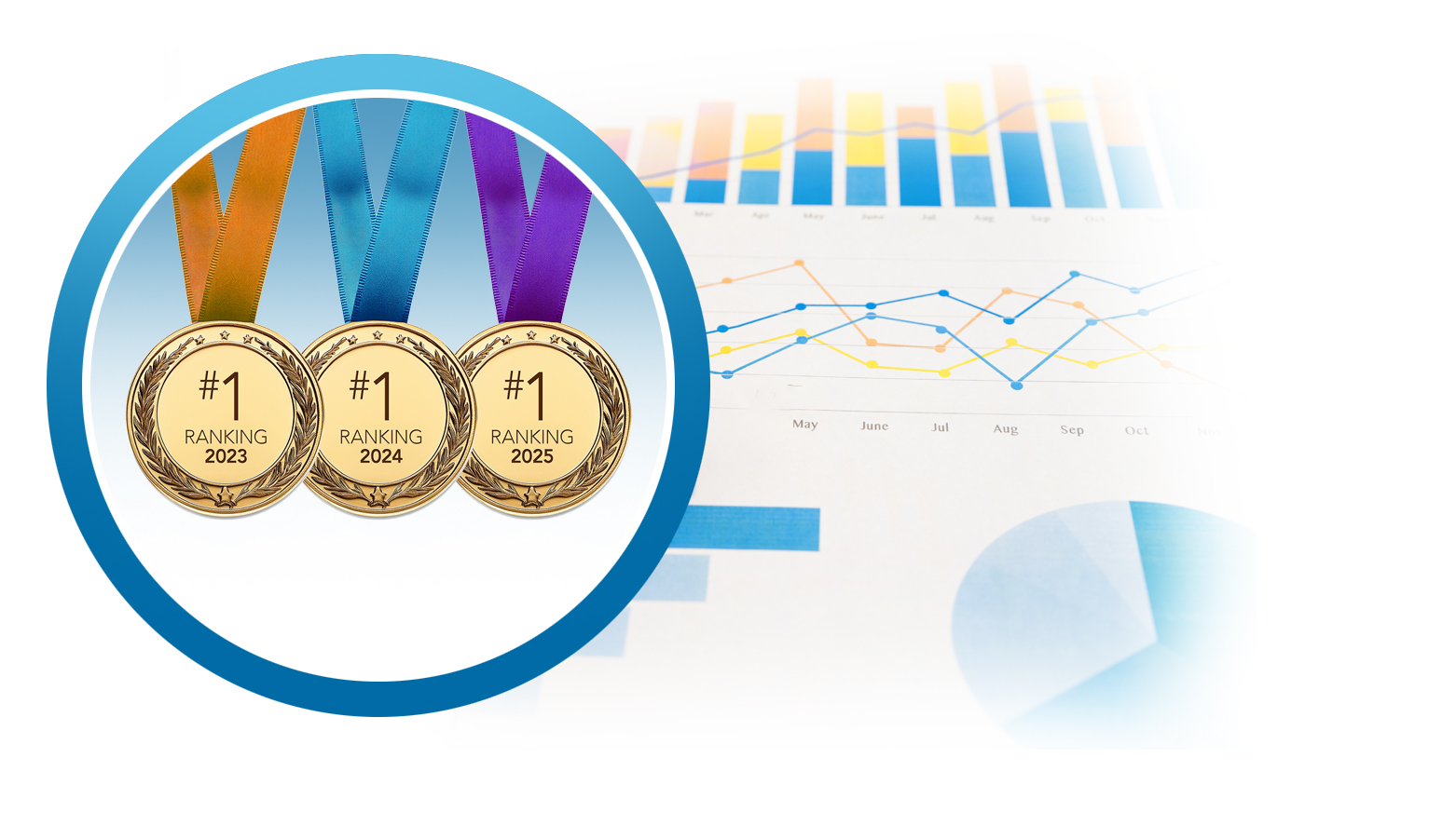 First Place , Gold Medal Isolated on White Background – High Resolution